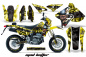 Preview: Mad-Hatter Hintergrund = Gelb, Designfarbe = Schwarz mit Nummernfeldern für Suzuki DRZ 400 S/SM 2000-2023