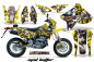 Preview: Mad-Hatter Hintergrund = Gelb, Designfarbe = Silber mit Nummernfeldern für Suzuki DRZ 400 S/SM 2000-2023