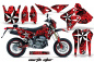 Preview: Northstar Hintergrund = Rot, Designfarbe = Weiß mit Nummernfeldern für Suzuki DRZ 400 S/SM 2000-2023