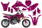Preview: Zebra Girl Hintergrund = Pink, Designfarbe = Schwarz mit Nummernfeldern für Suzuki DRZ 70 2008-2016
