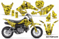 Preview: Butterfly Hintergrund = Gelb, Designfarbe = Schwarz mit Nummernfeldern für Suzuki DRZ 70 2008-2016