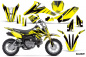 Preview: Slash Hintergrund = Gelb, Designfarbe = Schwarz mit Nummernfeldern für Suzuki DRZ 70 2008-2016