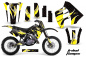 Preview: Tribal Flames Hintergrund = Schwarz, Designfarbe = Gelb mit Nummernfeldern für Suzuki RM 125 1992