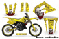 Preview: Bone Collector Gelb mit Nummernfeldern für Suzuki RM 250 1993-1995