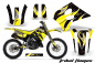 Preview: Tribal Flames Hintergrund = Schwarz, Designfarbe = Gelb mit Nummernfeldern für Suzuki RM 250 1993-1995