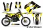 Preview: Tribal Flames Hintergrund = Schwarz, Designfarbe = Gelb mit Nummernfeldern für Suzuki RM 250 1993-1995