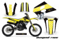 Preview: Diamond Race Hintergrund = Schwarz, Designfarbe = Gelb mit Nummernfeldern für Suzuki RM 250 1993-1995