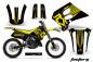 Preview: Factory Hintergrund = Schwarz, Designfarbe = Gelb mit Nummernfeldern für Suzuki RM 250 1993-1995
