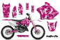 Preview: Butterfly Hintergrund = Pink, Designfarbe = Weiß ohne Nummernfeldern für Suzuki RM 250 2001-2009