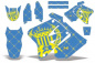 Preview: SilverStar-Reloaded Hintergrund = Blau, Designfarbe = Gelb ohne Nummernfeldern für Suzuki RM 250 2001-2009