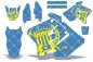 Preview: SilverStar-Reloaded Hintergrund = Blau, Designfarbe = Gelb ohne Nummernfeldern für Suzuki RM 125 2001-2009