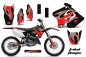 Preview: Tribal Flames Hintergrund = Schwarz, Designfarbe = Rot ohneNummernfeldern für Suzuki RM 250 2001-2009