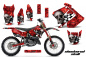 Preview: Checkered Skull Hintergrund = Rot, Designfarbe = Silber mit Nummernfeldern für Suzuki RM 250 2001-2009