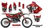 Preview: Checkered Skull Hintergrund = Rot, Designfarbe = Silber mit Nummernfeldern für Suzuki RM 125 2001-2009
