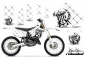 Preview: SilverStar-Reloaded Hintergrund = Weiß, Designfarbe = Schwarz mit Nummernfeldern für Suzuki RM 250 2001-2009