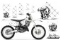 Preview: SilverStar-Reloaded Hintergrund = Weiß, Designfarbe = Schwarz mit Nummernfeldern für Suzuki RM 125 2001-2009