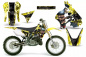 Preview: Mad-Hatter Hintergrund = Gelb, Designfarbe = Schwarz ohne Nummernfeldern für Suzuki RM 125 1996-1998