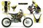 Preview: Mad-Hatter Hintergrund = Gelb, Designfarbe = Schwarz ohne Nummernfeldern für Suzuki RM 125 1996-1998