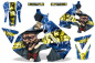 Preview: Mad-Hatter Hintergrund = Blau, Designfarbe = Gelb ohne Nummernfeldern für Suzuki RM 125 1999-2000