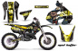 Preview: Mad-Hatter Hintergrund = Schwarz, Designfarbe = Gelb mit Nummernfeldern für Suzuki RM 125 1999-2000