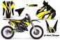 Preview: Tribal Flames Hintergrund = Schwarz, Designfarbe = Gelb mit Nummernfeldern für Suzuki RM 125 1999-2000