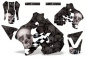 Preview: Checkered Skull Hintergrund = Schwarz, Designfarbe = Silber ohne Nummernfeldern für Suzuki RM 250 1996-1998