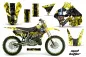 Preview: Mad-Hatter Hintergrund = Gelb, Designfarbe = Schwarz mit Nummernfeldern für Suzuki RM 250 1996-1998