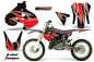 Preview: Tribal Flames Hintergrund = Schwarz, Designfarbe = Rot ohne Nummernfeldern für Suzuki RM 250 1999-2000