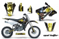Preview: Mad-Hatter Hintergrund = Schwarz, Designfarbe = Gelb ohne Nummernfeldern für Suzuki RM 85 2001-2023