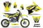 Preview: Tribal Flames Hintergrund = Gelb, Designfarbe = Schwarz mit Nummernfeldern für Suzuki RM 85 2001-2023