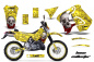 Preview: Bone Collector Gelb mit Nummernfeldern für Suzuki RMX 250S 1996-1998