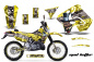 Preview: Mad-Hatter Hintergrund = Gelb, Designfarbe = Silber mit Nummernfeldern für Suzuki RMX 250S 1996-1998