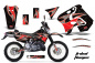Preview: Tribal Flames Hintergrund = Schwarz, Designfarbe = Rot mit Nummernfeldern für Suzuki RMX 250S 1996-1998