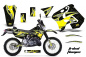 Preview: Tribal Flames Hintergrund = Schwarz, Designfarbe = Gelb mit Nummernfeldern für Suzuki RMX 250S 1996-1998