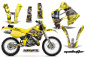 Preview: Mad-Hatter Hintergrund = Gelb, Designfarbe = Silber ohne Nummernfeldern für Suzuki RMX 250 1989-1998