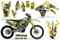 Preview: Mad-Hatter Hintergrund = Gelb, Designfarbe = Silber mit Nummernfeldern für Suzuki RMX 450Z 2009-2017