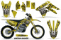 Preview: Widow Maker Hintergrund = Gelb, Designfarbe = Schwarz mit Nummernfeldern für Suzuki RMX 450Z 2009-2017