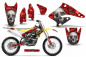 Preview: Checkered Skull Hintergrund = Rot, Designfarbe = Silber ohne Nummernfeldern für Suzuki RMZ 250 2004-2006