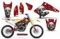 Preview: Checkered Skull Hintergrund = Rot, Designfarbe = Silber ohne Nummernfeldern für Suzuki RMZ 250 2004-2006