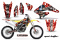 Preview: Mad-Hatter Hintergrund = Rot, Designfarbe = Silber ohne Nummernfeldern für Suzuki RMZ 250 2004-2006