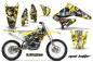 Preview: Mad-Hatter Hintergrund = Gelb, Designfarbe = Silber ohne Nummernfeldern für Suzuki RMZ 250 2004-2006