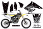 Preview: SilverStar-Reloaded Hintergrund = Schwarz, Designfarbe = Silber ohne Nummernfeldern für Suzuki RMZ 250 2004-2006
