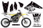 Preview: SilverStar-Reloaded Hintergrund = Schwarz, Designfarbe = Weiß ohne Nummernfeldern für Suzuki RMZ 250 2004-2006