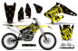 Preview: SilverStar-Reloaded Hintergrund = Silber, Designfarbe = Gelb ohne Nummernfeldern für Suzuki RMZ 250 2004-2006