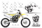 Preview: SilverStar-Reloaded Hintergrund = Weiß, Designfarbe = Schwarz ohne Nummernfeldern für Suzuki RMZ 250 2004-2006