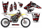 Preview: SilverStar-Silverhaze Hintergrund = Schwarz, Designfarbe = Rot ohne Nummernfeldern für Suzuki RMZ 250 2004-2006