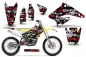 Preview: SilverStar-Silverhaze Hintergrund = Schwarz, Designfarbe = Rot ohne Nummernfeldern für Suzuki RMZ 250 2004-2006