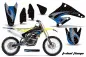 Preview: Tribal Flames Hintergrund = Schwarz, Designfarbe = Blau ohne Nummernfeldern für Suzuki RMZ 250 2004-2006