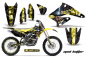 Preview: Mad-Hatter Hintergrund = Schwarz, Designfarbe = Gelb mit Nummernfeldern für Suzuki RMZ 250 2004-2006