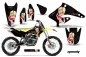 Preview: Mandy Hintergrund = Schwarz, Designfarbe = Rot mit Nummernfeldern für Suzuki RMZ 250 2004-2006